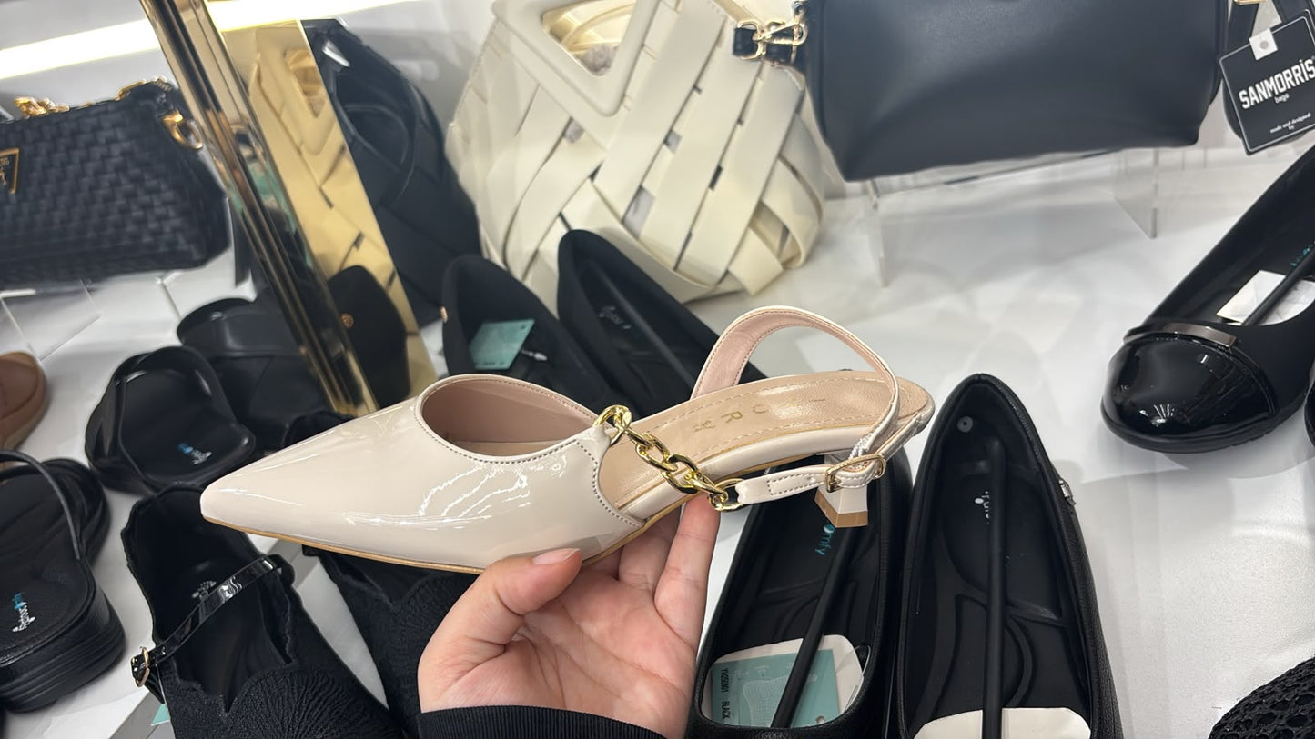 Patent Slingback Pointed Heel