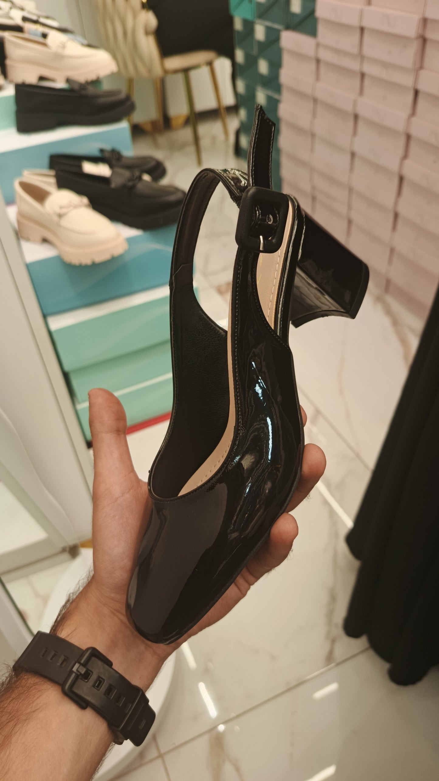 Patent Slingback Pump