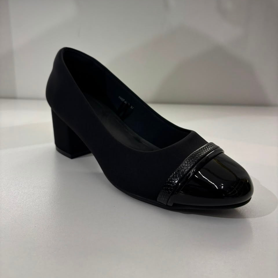 Classic Cap-Toe Block Heel Pumps