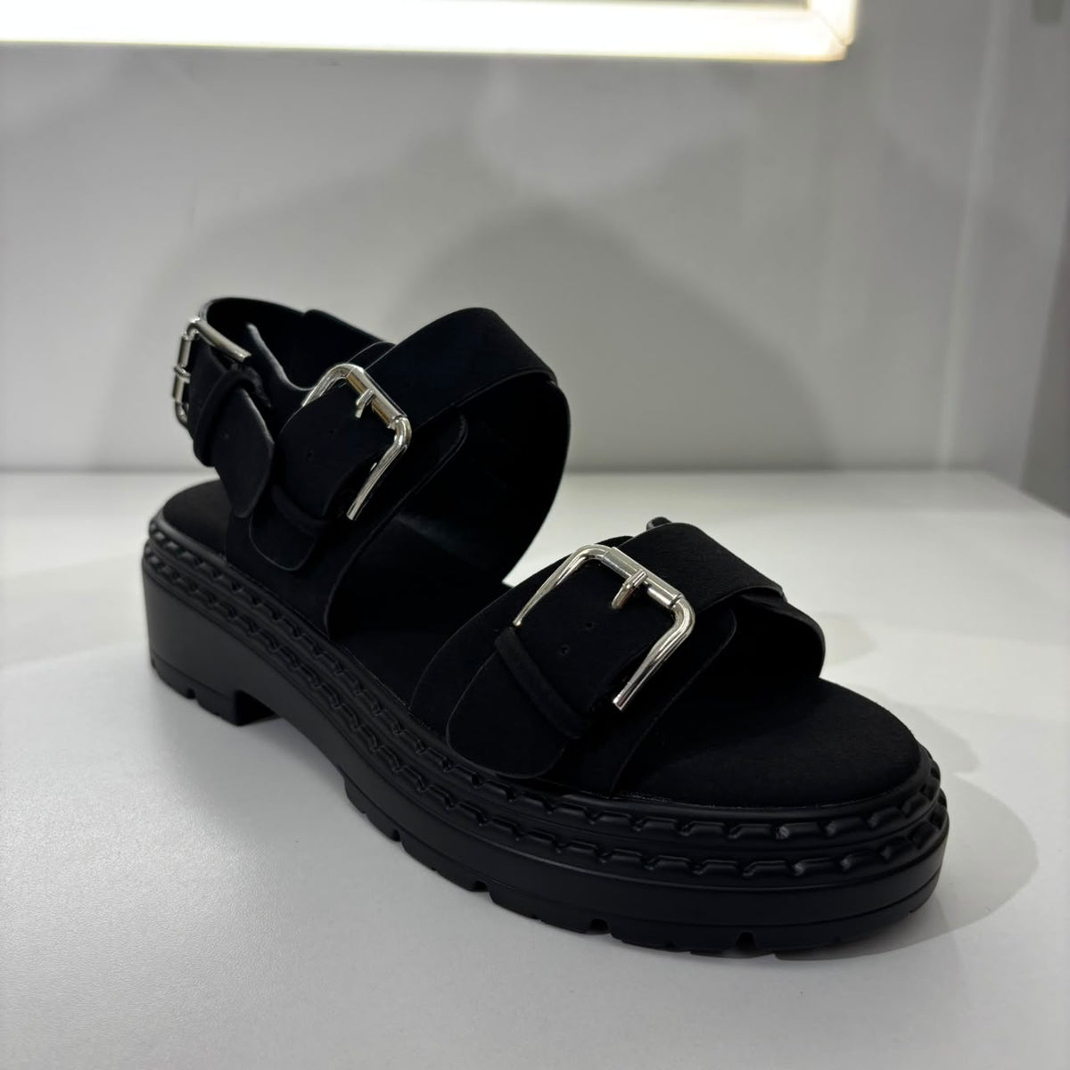 Triple Buckle Platform Sandal