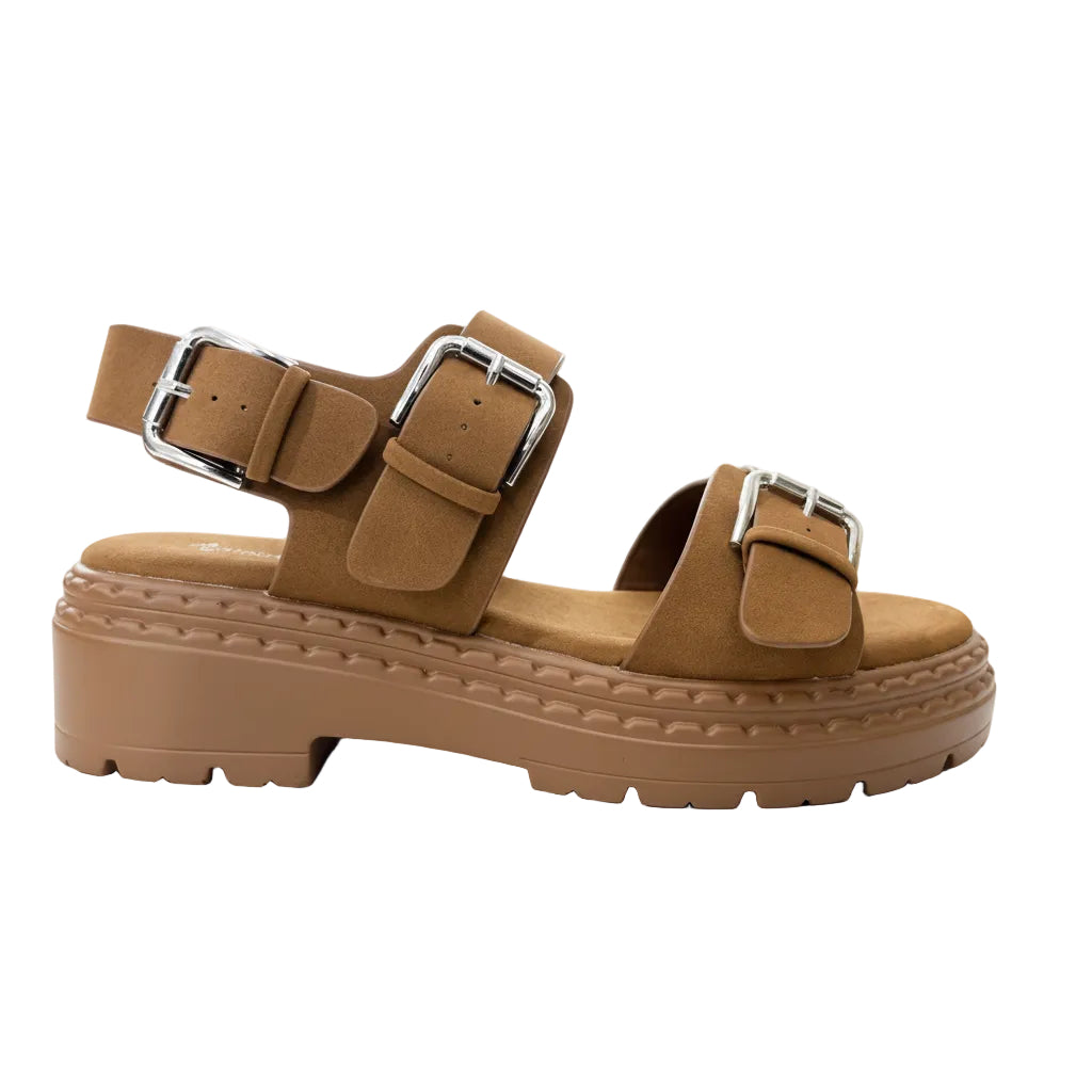 Triple Buckle Platform Sandal