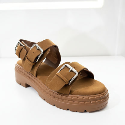 Triple Buckle Platform Sandal