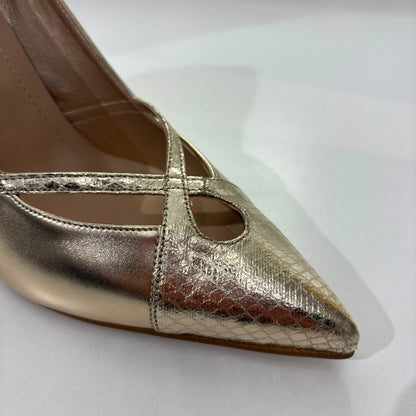 Metallic Cross Strap Pump