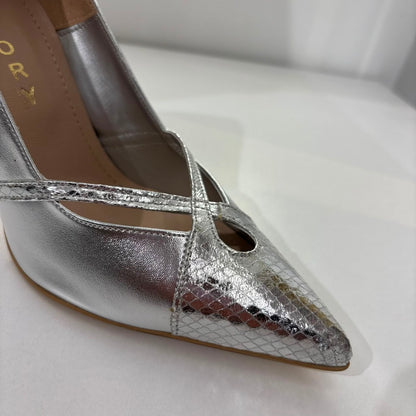 Metallic Cross Strap Pump