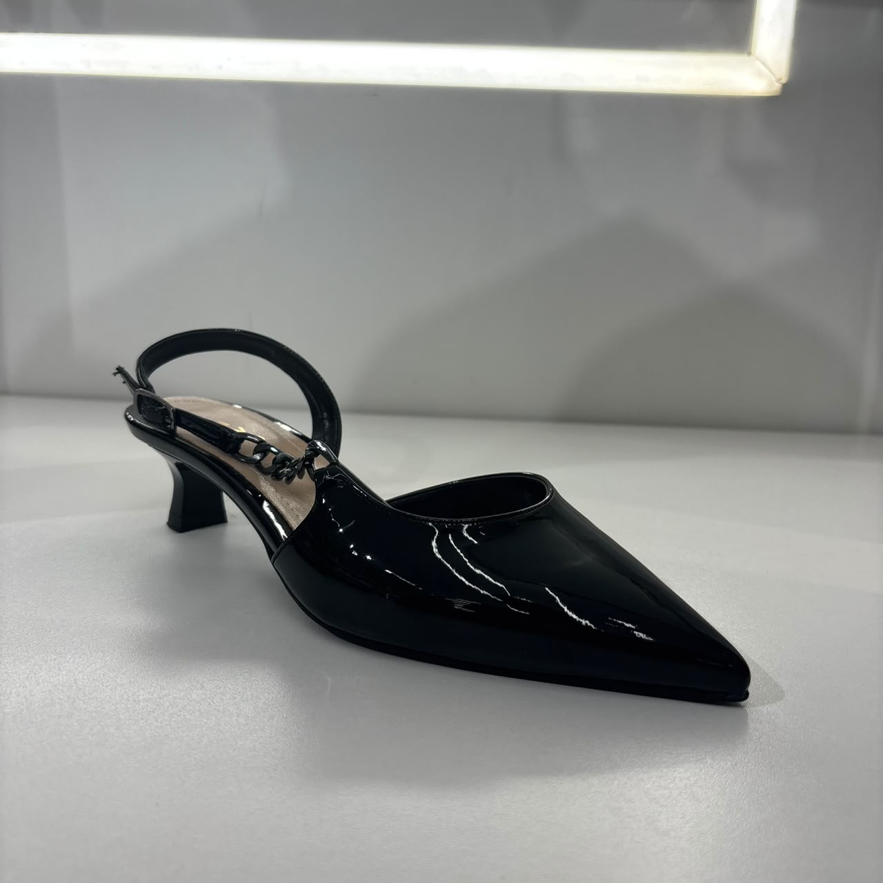 Patent Slingback Pointed Heel