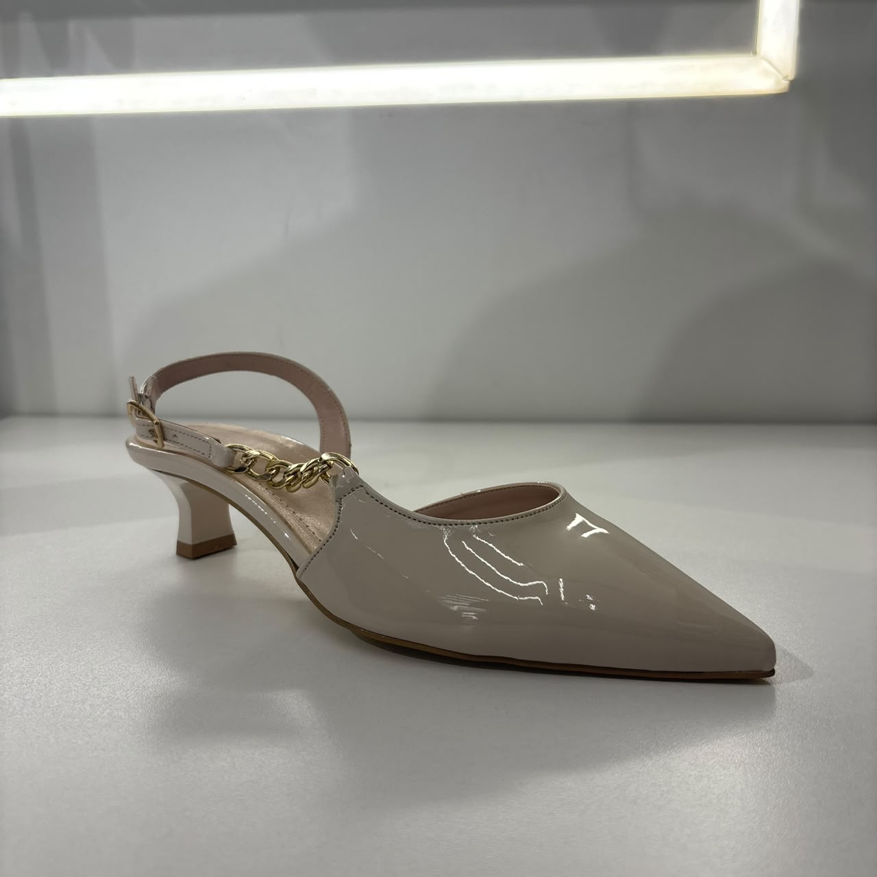 Patent Slingback Pointed Heel