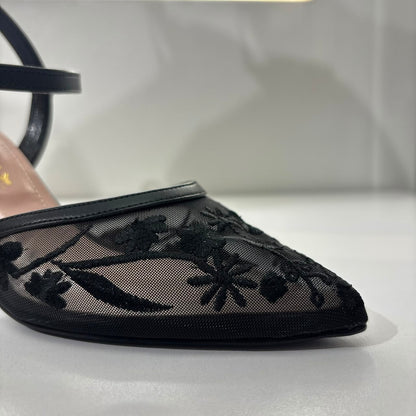 Elegant Lace Slingback Heels