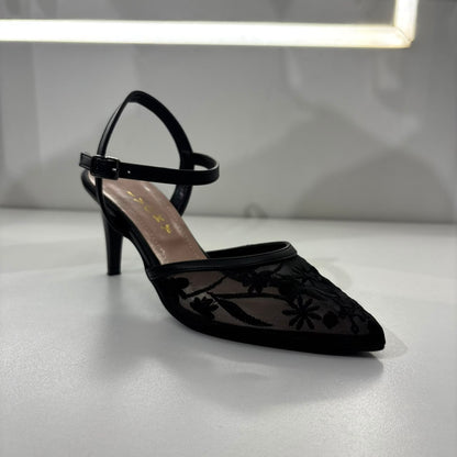 Elegant Lace Slingback Heels