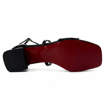 Patent Cross Strap Heel