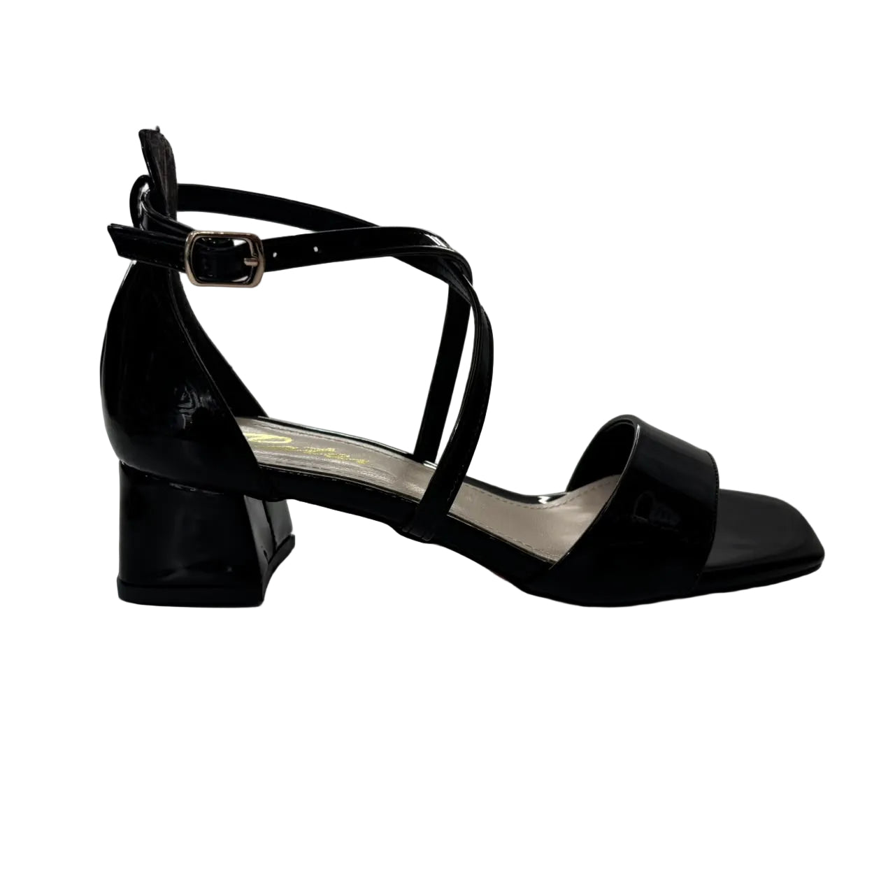 Patent Block Heel Strappy