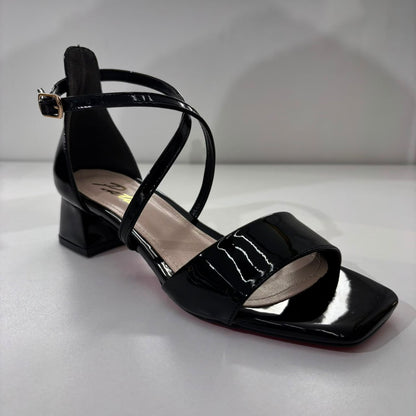 Patent Cross Strap Heel