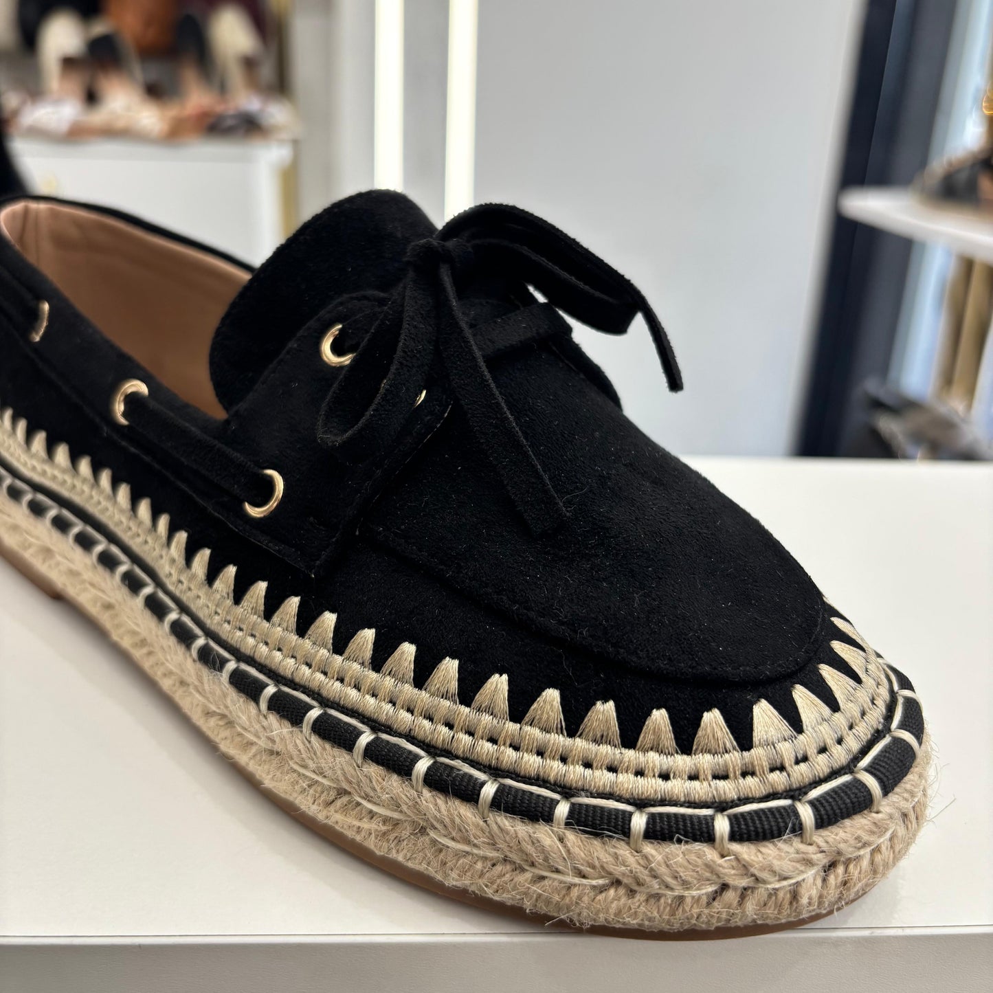 Suede Lace Espadrille Loafers