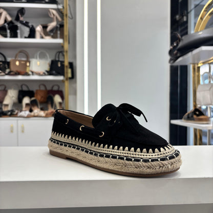 Suede Lace Espadrille Loafers