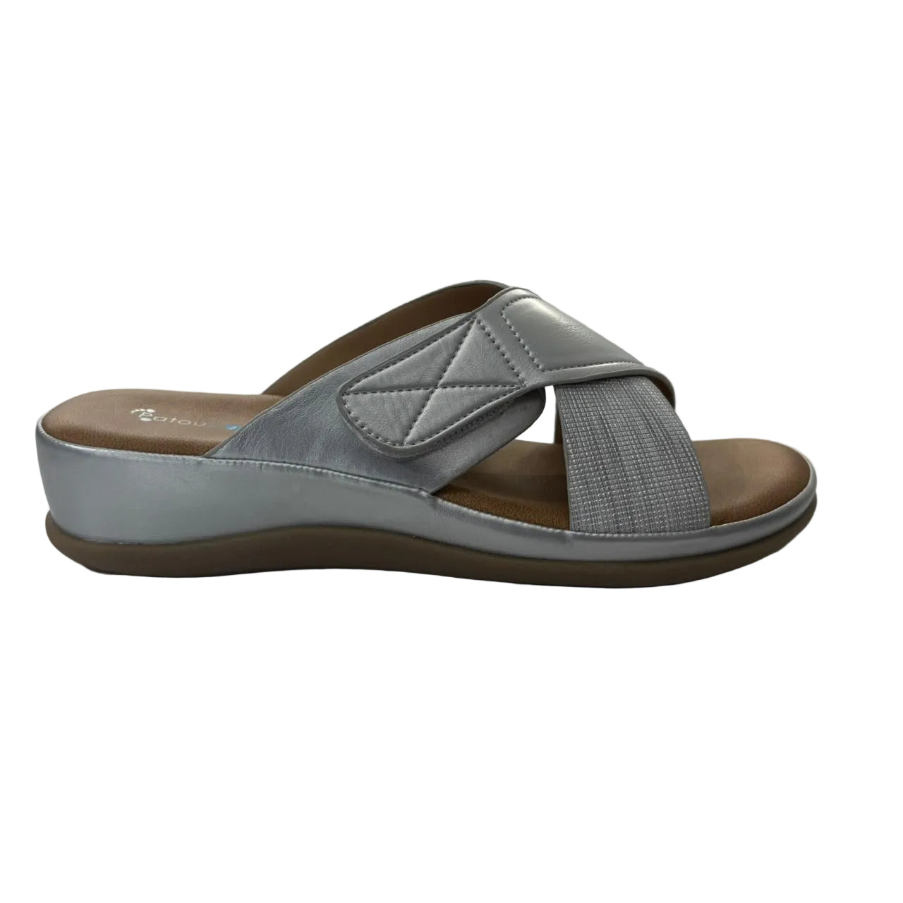 The Stitched Crisscross Comfort Slide