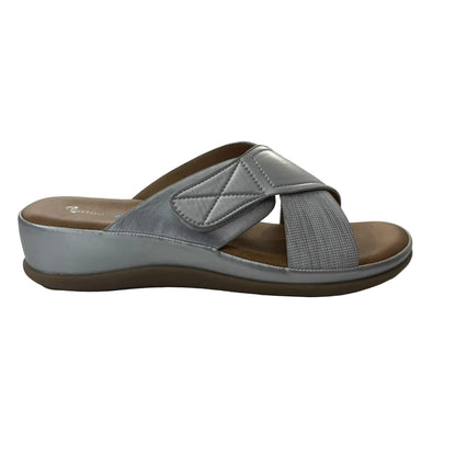 The Stitched Crisscross Comfort Slide