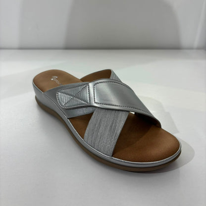 The Stitched Crisscross Comfort Slide